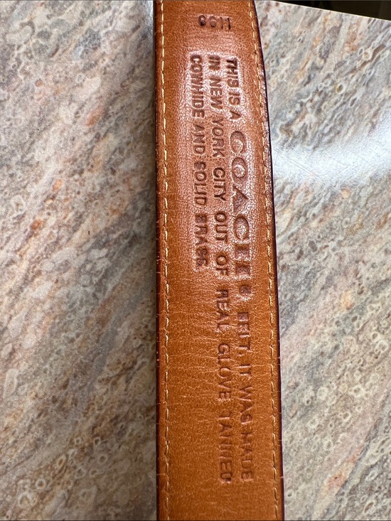 Coach Vintage Chestnut Brown Leather Belt with Solid Brass Buckle S-28”, 70cm main image 4